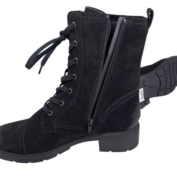 Clarks Hearth Maye Black Nubuck Lace Up Boot 11 New - Picture 13 of 16